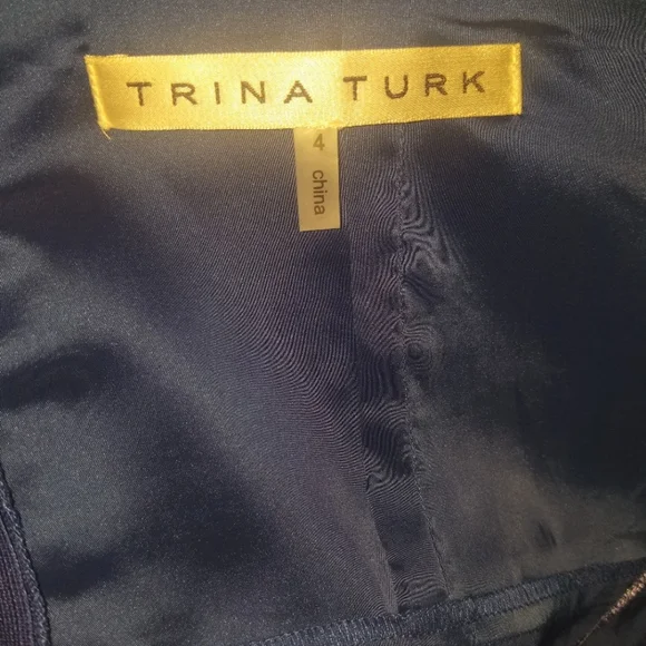 Trina Turk Yvette Contrast Sleeveless Silk Trim Dress, Size 4 - Picture 9 of 9
